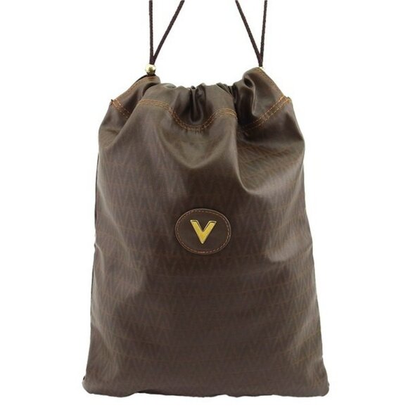 MARIO VALENTINO Pouch V Mark PVC x Gold Hardware Authentic Used t23499